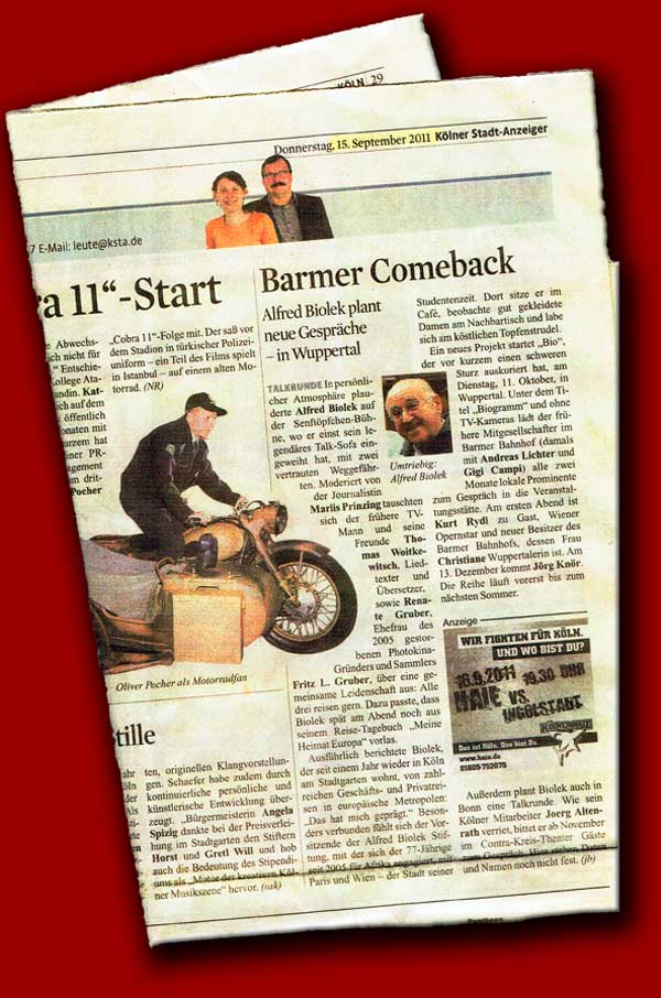 Kölner Stadtanzeiger, 15.9.2011