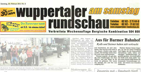 Wuppertaler Rundschau, 26.2.2011