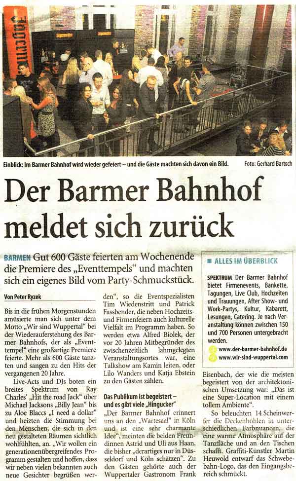 Wuppertaler Zeitung, 19.9.2011