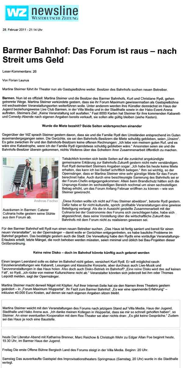 Wuppertaler Zeitung - Newsline, 28.2.2011